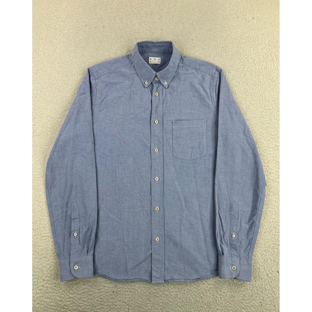 ASKET Shirt Mens Small Blue Oxford Button Down Long Sleeve Cotton Casual